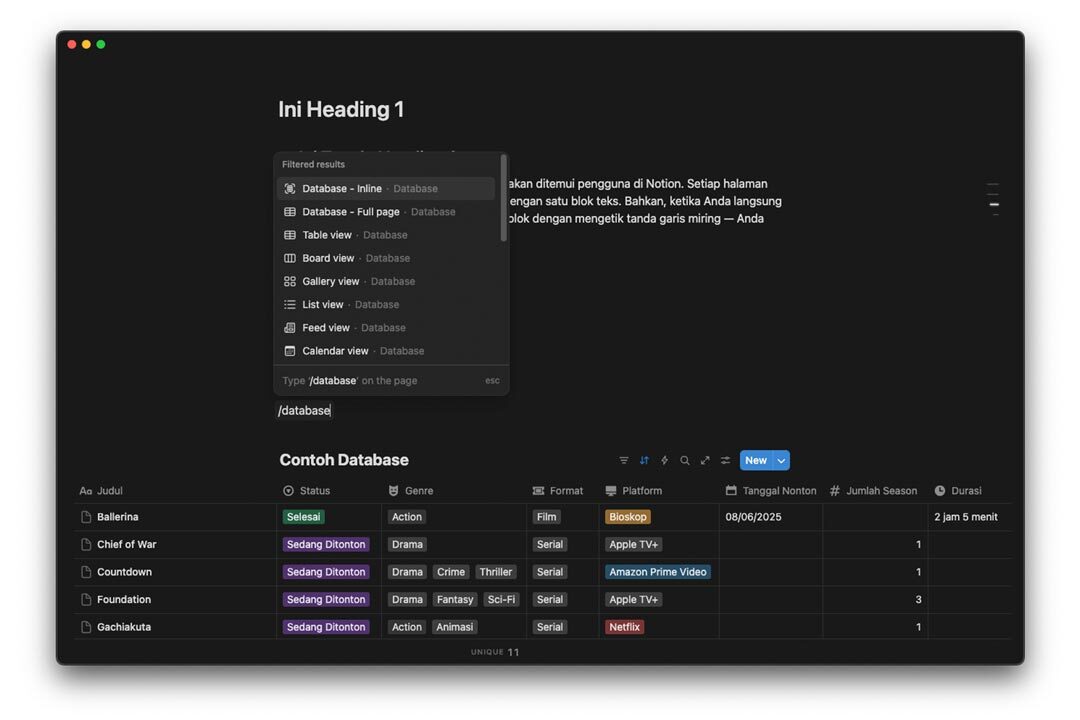 10 Blok Notion Esensial Yang Harus Dikuasai (Toggle, Callout, Database)