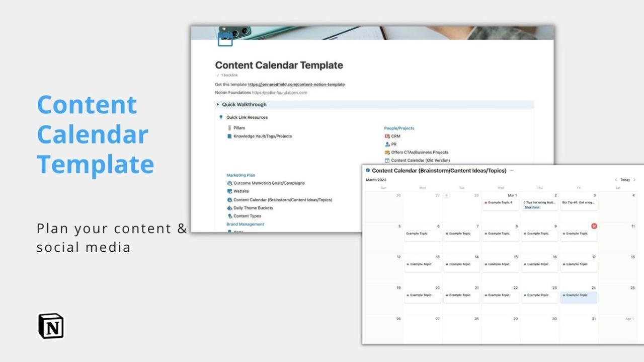 Merancang Content Calendar Blog/Sosial Media Sepenuhnya Di Notion